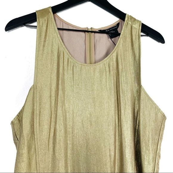 Armani Exchange Gold Metallic Short Dress NWT 12 - Picture 6 of 16